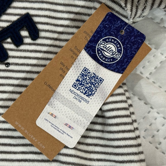 NWT Notre Dame Fighting Irish Blue 84 Cream Striped French Terry Hoodie Women S - Picture 8 of 8